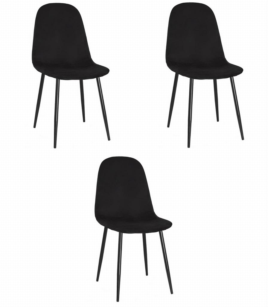 COMO chair - black velvet x 3