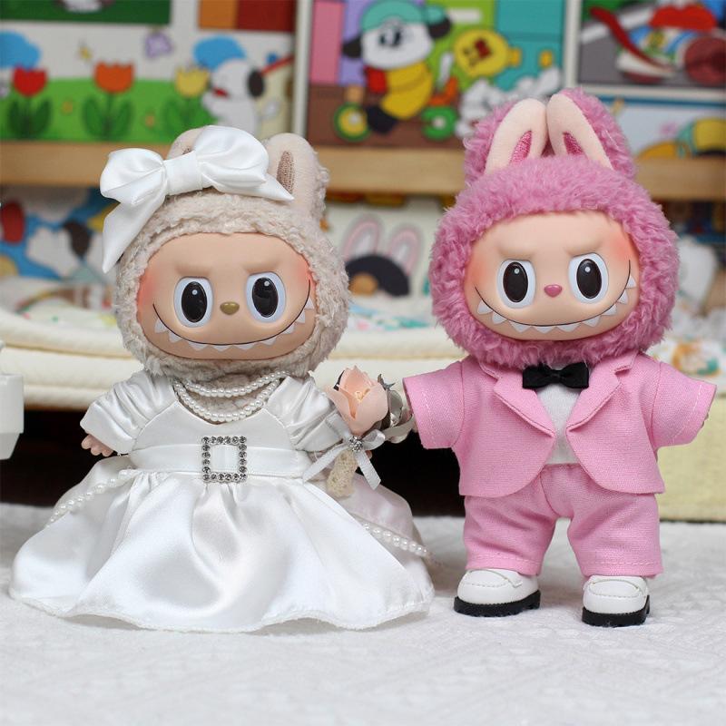 Labubu Doll Clothes Pendant Exquisite Korean Wedding Dress Series Doll Clothes