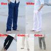 Versatile 2018 Men's Linen Loose Beach Pants Offering Stylish Casual Long Slacks Fit