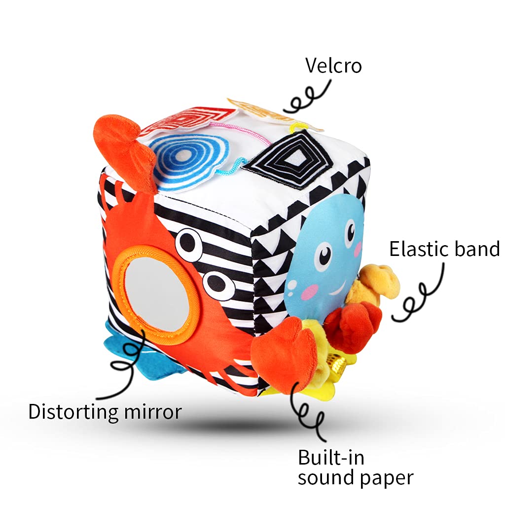 Výuková hračka pro děti Cubic Activity se zipy, západkami, přezkami, tkaničkami, patentkami, knoflíky a dalšími – ideální pro batolata doma, v letadle, v autech nebo na cestách