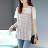 Fashion Pleated Patchwork Pullovers Female Clothing Casual All-match Loose Summer New Korean Short Sleeve O-Neck T-shirt