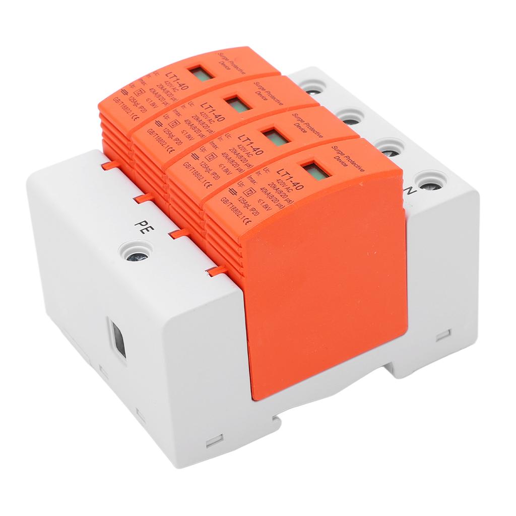 AC Surge Protector Quick Response 36mm Rail Installation 4P Surge Protective Device 20‑40KA 420V
