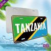 Znak Aluminiowy D Flat Tanzania Metalowa Sztuka Ścienna Drukowany UV x cm Kolorowa Scena Plażowa z Palmami Ocean Perfec