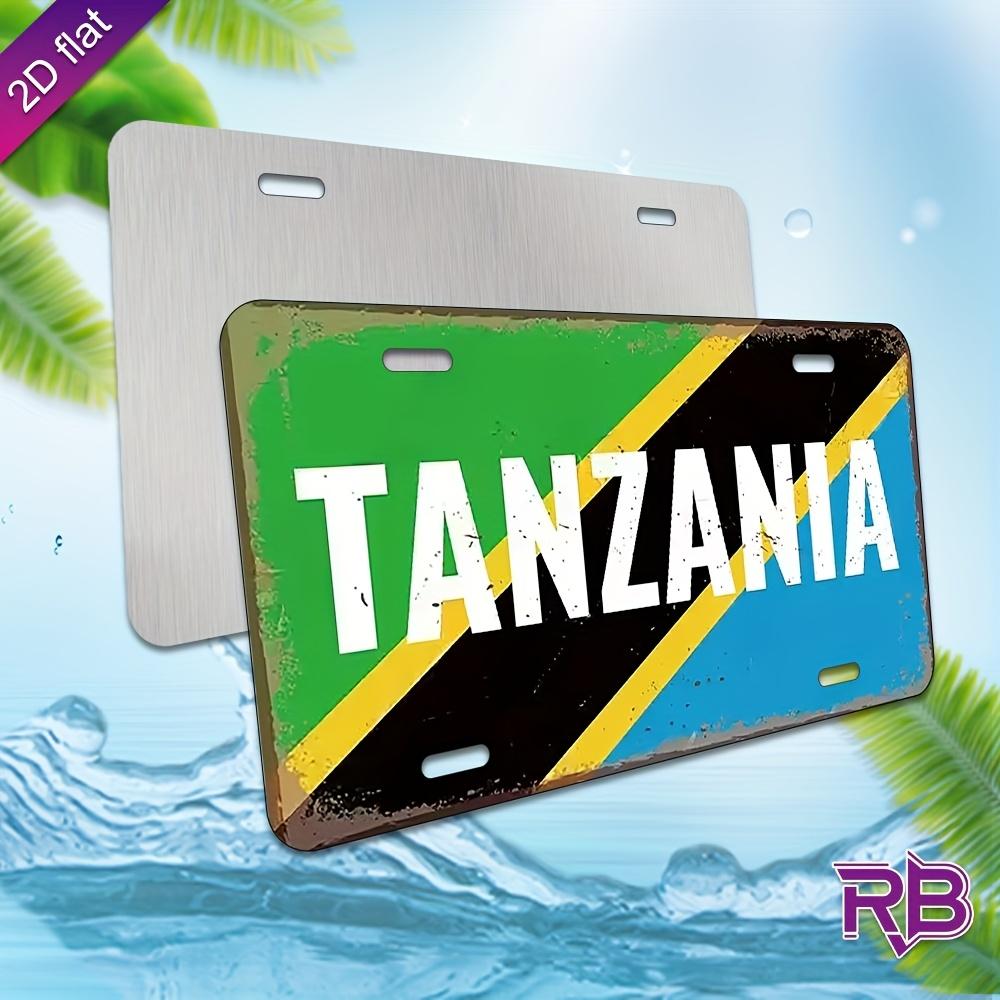 

D Flat Aluminum Sign Tanzania Metal Wall Art UV Printed x cm Colorful Beach Scene with Palm Trees Ocean Perfec 15x30cm(5.9x7.8inch)
