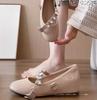 Rhinestone Slip with Soft Sole Inside Heightening Single Shoes Fashion Round Toe Shallow Mouth Non-slip Flats