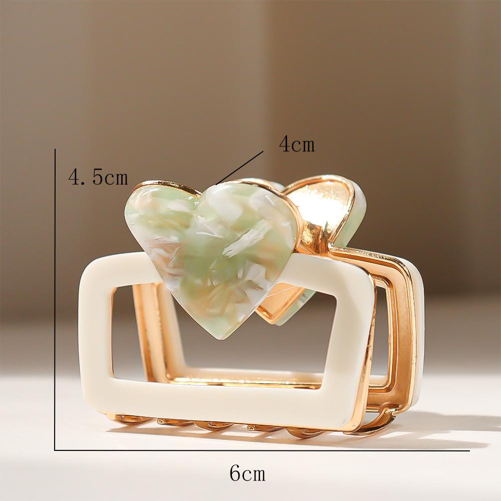 1pc Love Square Hair Clip, Simple Vinegar Clip, Personalized and Fashionable Temperament, Shark Clip Hair Clip Headband