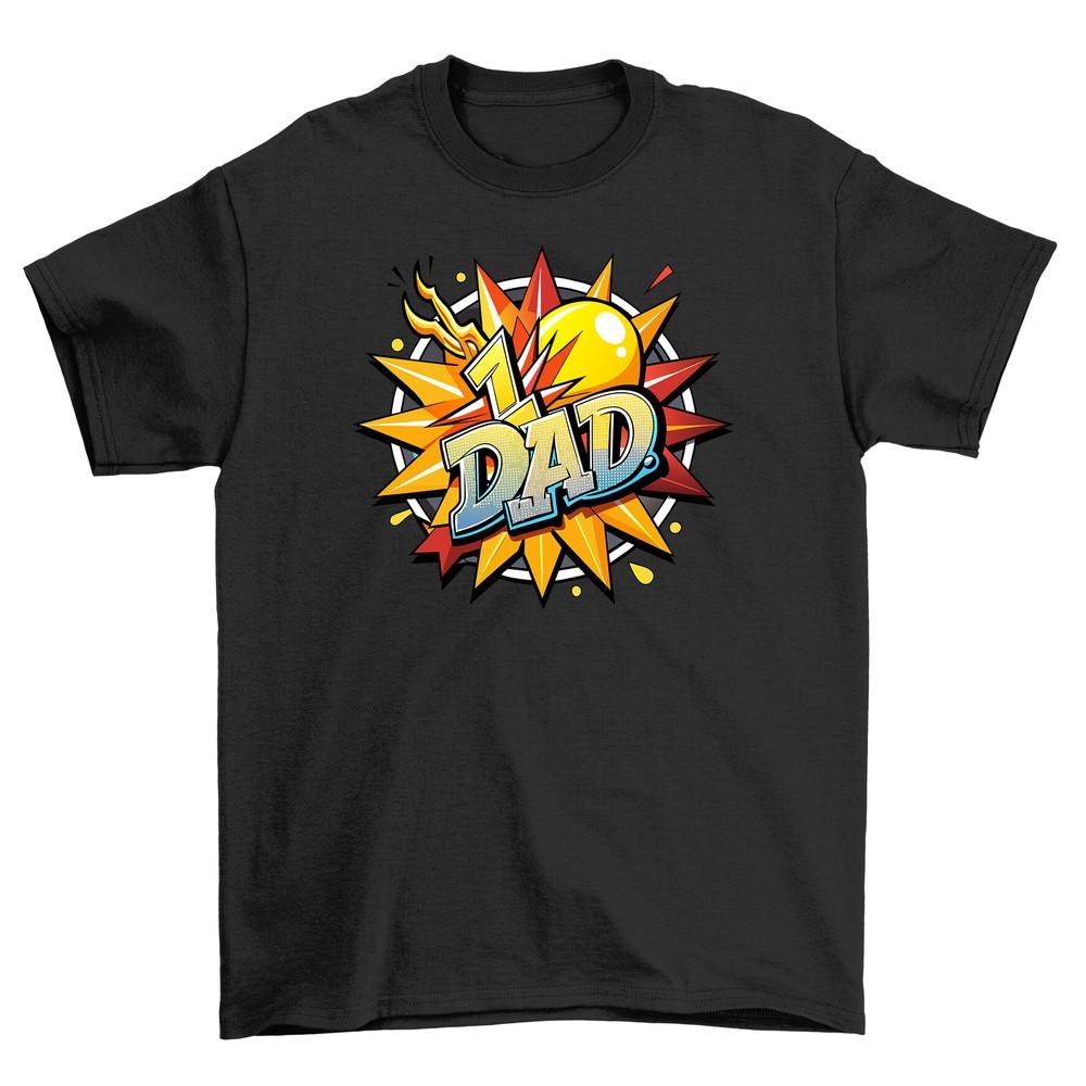 Number One Dad T-shirt - Funny ''1 Dad'' Design for Super Dads! 100% cotton, Funny