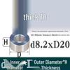 Außen-Ø 20mm Aluminiumlegierung Flache Unterlegscheibe Abstandshalter mit M6/M8/M10/M12 Innenloch - Metallwellenbuchse Isoliersäule.