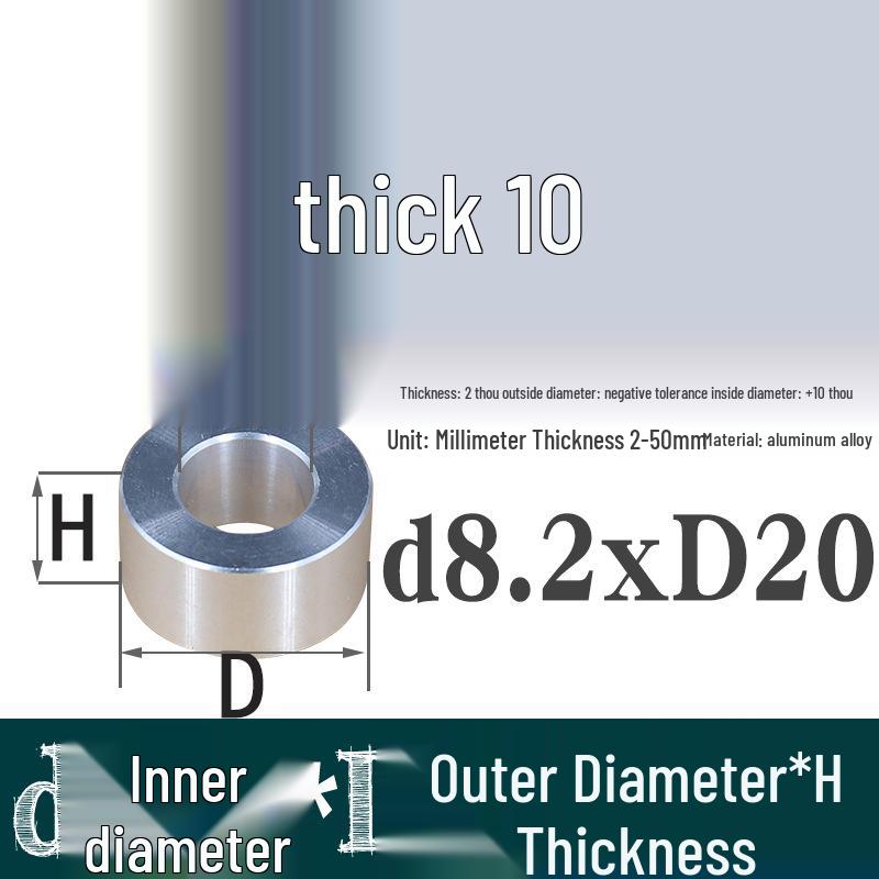 Außen-Ø 20mm Aluminiumlegierung Flache Unterlegscheibe Abstandshalter mit M6/M8/M10/M12 Innenloch - Metallwellenbuchse Isoliersäule.