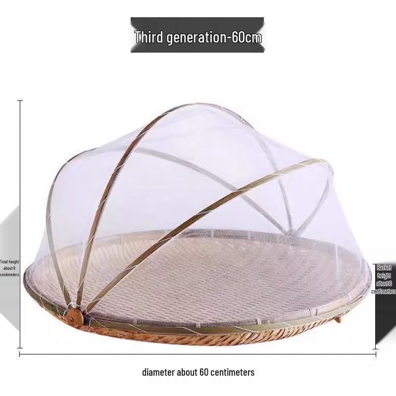 Handmade Bamboo Weaving Tray: Round, No Holes, Ideal for Drying and Storage of Vegetables and More