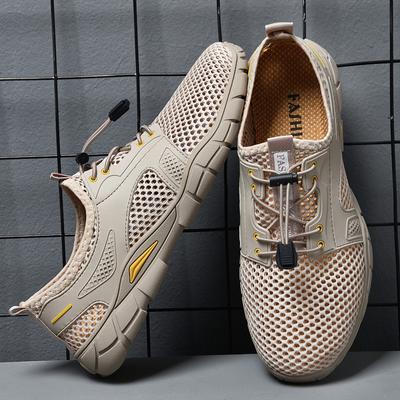 Breathable Mens Mesh Sneakers Lightweight Casual Walking Shoes Non Slip Trainers Outdoor Hollow Out Shoes Summer Sports Footwear