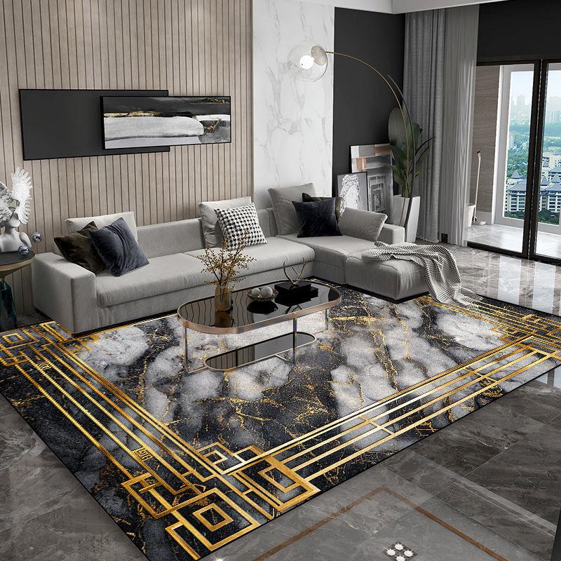 

Абстрактный стиль Золотой ковер Гостиная Большая площадь Ковры для диванной зоны Нескользящий Ковер для гостиной Спальни Декор Напольный коврик Моющийся Придверный коврик 60*90cm