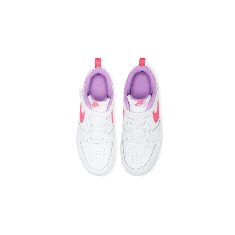 Nike Court Borough Low 2 White Fuchsia Glow PS Sneakers BQ5451-111