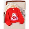 European sizes Crewneck Sweatshirt for Kids Featuring an Adorable Cat Heart Design, Ideal for Both Sports And Casual Outings. Soft And Comfy