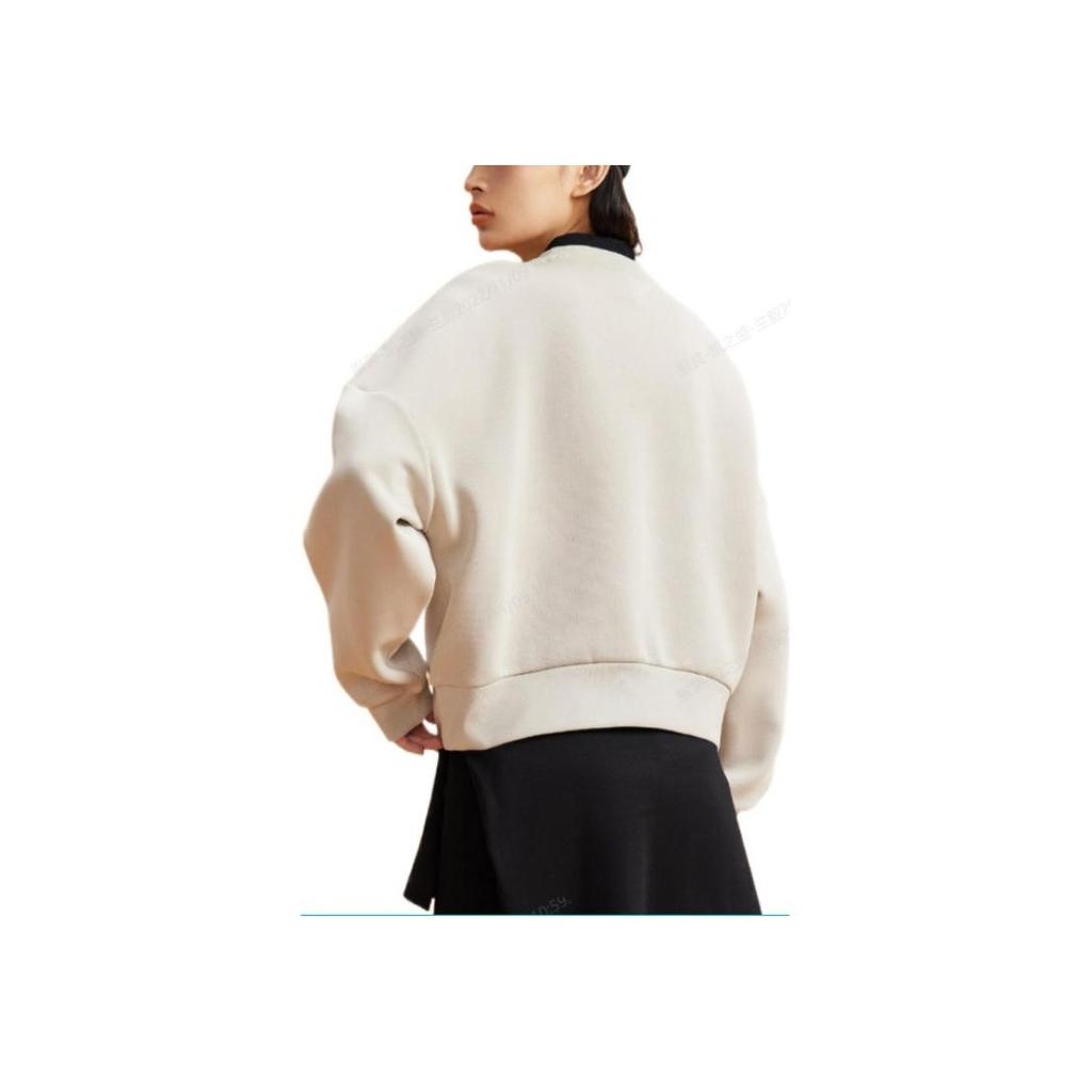 Anta Training Series Solid Color Round Neck Pullover Long Sleeve Sweatshirt Women Sweatshirt Light-Gray 962237745-1