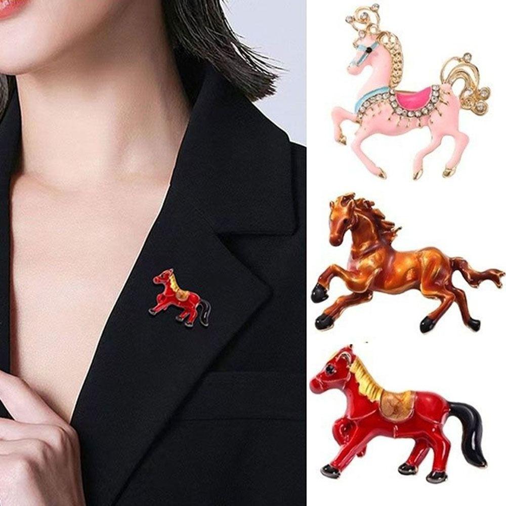 Rhinestone Horse Brooches Lapel Pins Brooch Pins New Running Horse Brooch  Jewelry Accessories