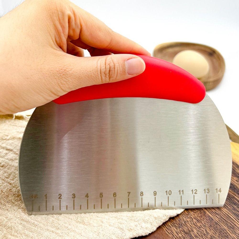 with Scale Half Round Scraper Stainless Steel Dough Scraper Household Dough Cutter  Cake