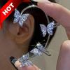 Shining Butterfly Zircon Cuff Earrings Non Piercing Earnings Luxury Jewelry For Women