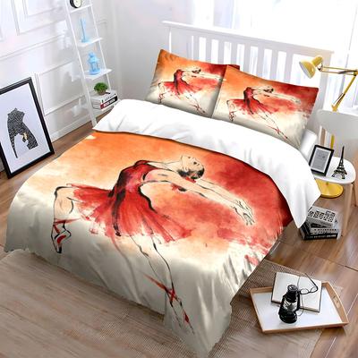 Ballet Dancer Art Set Prints Soft Comfortable Duvet Cover Bedding Set Included 1*Duvet Cover & 2*Pillowcases, Gift
