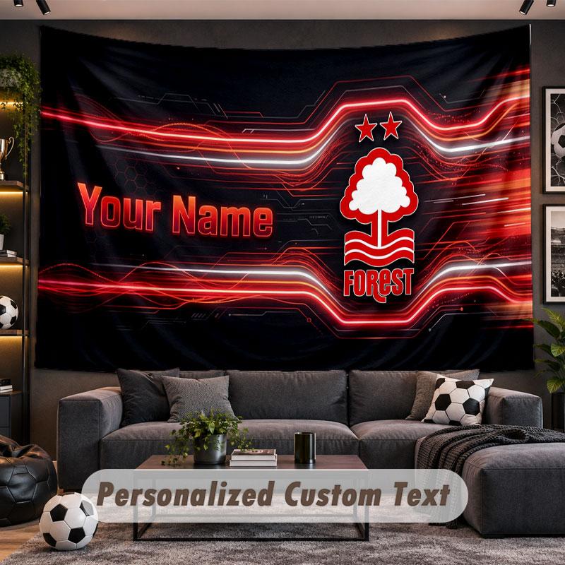 Wall Hanging Tapestry Custom NameNottingham Forest Pattern Personalized Printed Fabric Wall Decor