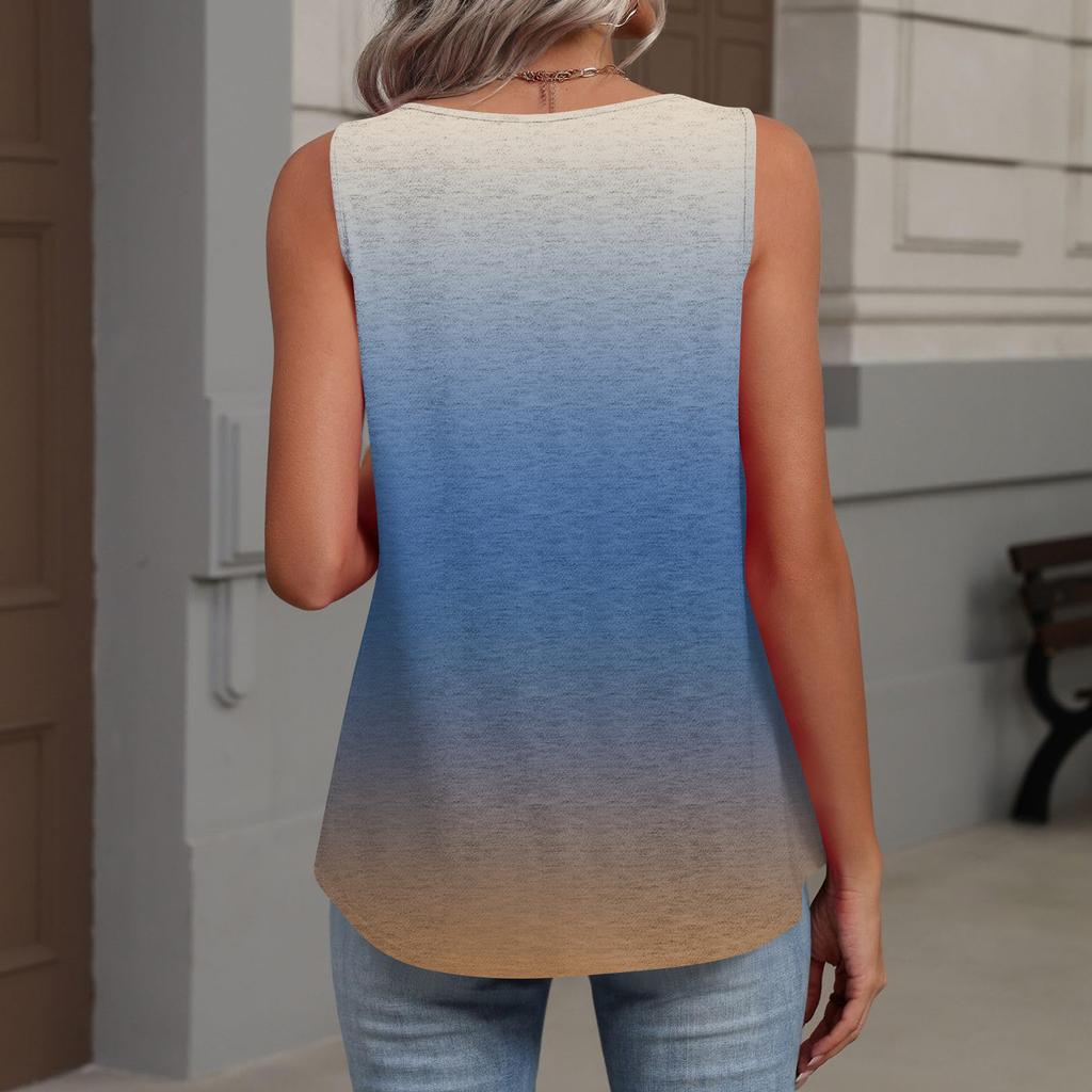 Womens Tank Tops Sleeveless Loose Fit Tops V Neck Pleated Shirts Basic Tees