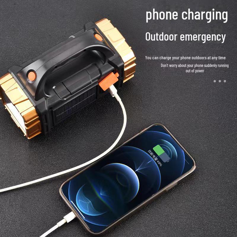 Rechargeable Solar Flashlight: Super Bright, Long Battery Life, Multi-Function Searchlight for Outdoor Emergency Use