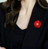 Fashion Red Flower Brooch for Women Female Jewelry Party Wedding Office Decoration Coat Scarf Lapel Pins Gifts