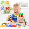 Non-Toxic Wooden Montessori Toys Play Kit Sorting Matching Toy Coin Ball Box Multi-Function Stick Pull Radish Game Baby Learning Kids Toy