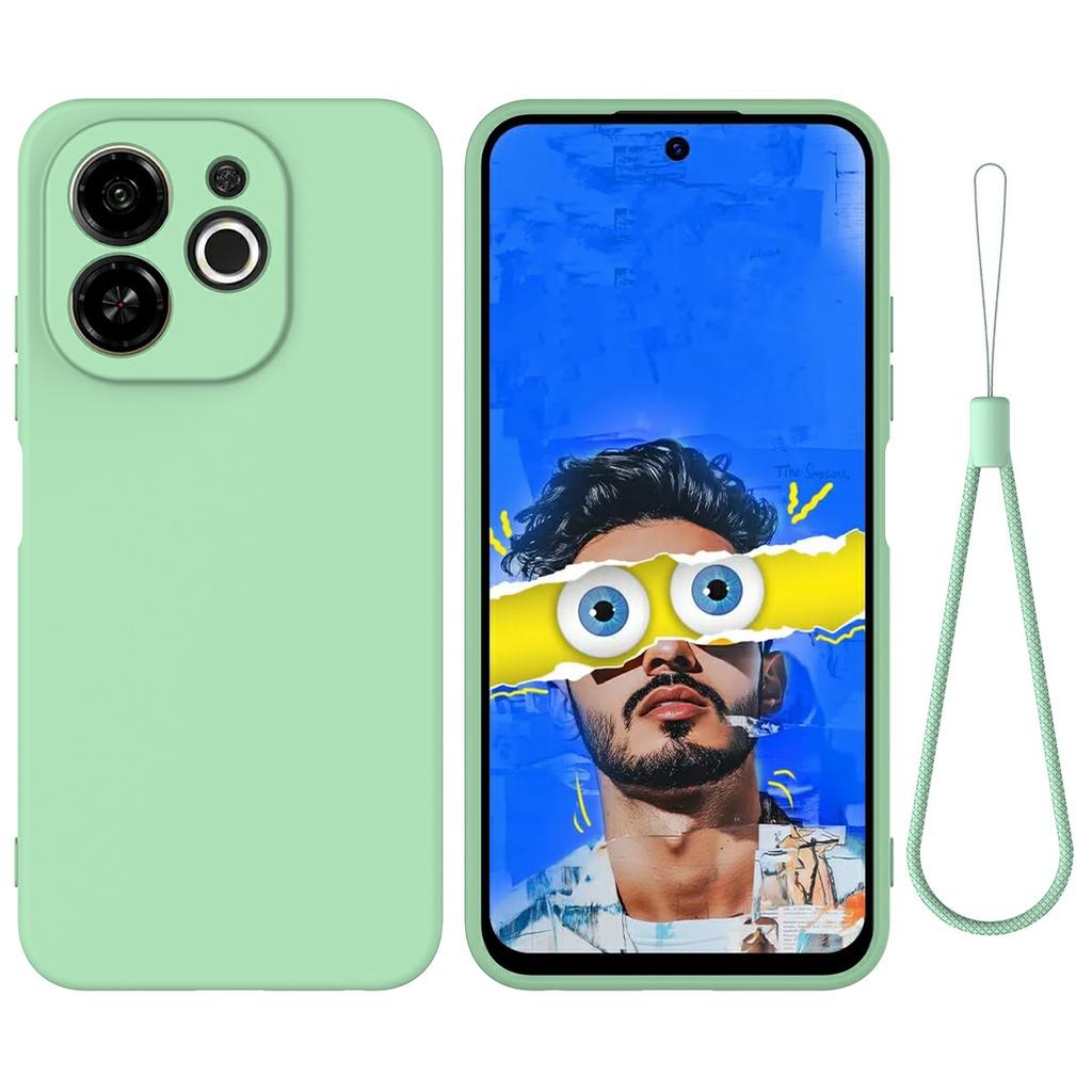 For TECNO Spark 30C 5G/Pop 9 5G Case Liquid Silicone Phone Back Cover with Hand Strap