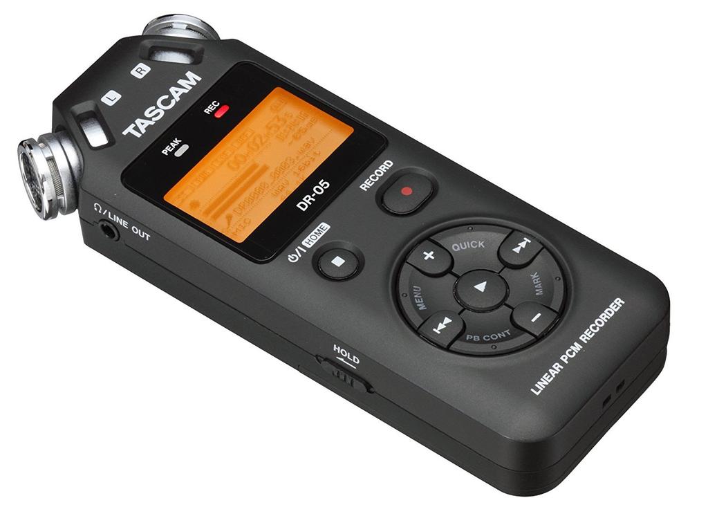 TASCAM Rejestrator liniowy kompatybilny z wielokierunkowym mikrofonem stereo czarny WERSJA 2 PCM/IC 24bit/96kHz DR-05
