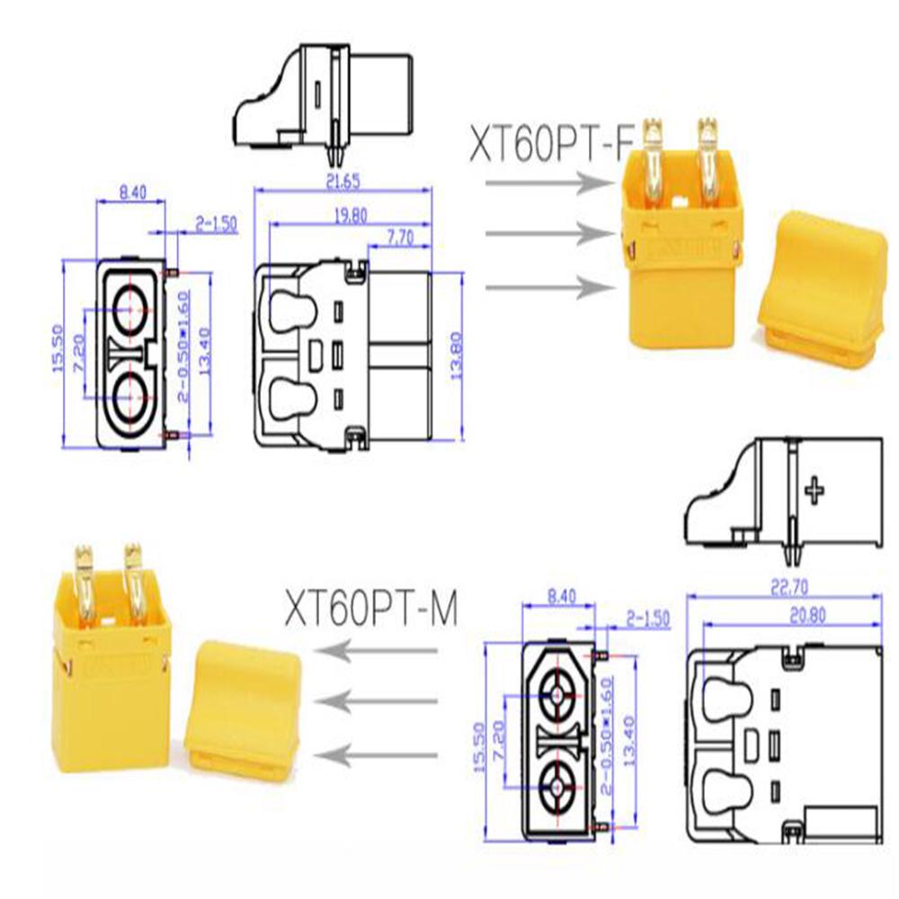 Amass XT60PT Connector Plug Male Female Plug For Rc Battery/Charger/Brushless Motor/RC Model