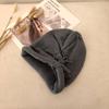 Autumn and winter solid color warm crimped wool hat men's and women's versatile knitted hat fashion street drawstring stacking hat