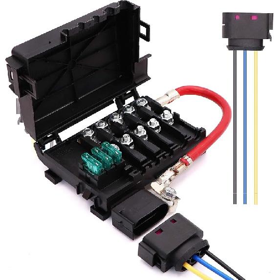 Battery Fuse Box Block Terminal 1J0937550 With 9Pcs Fuses Compatible With 99-04 VW Beetle Jetta Bora Golf MK4