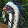 Artificial Feather Headpiece Fancy Dress Hat Native American Chief Headdress