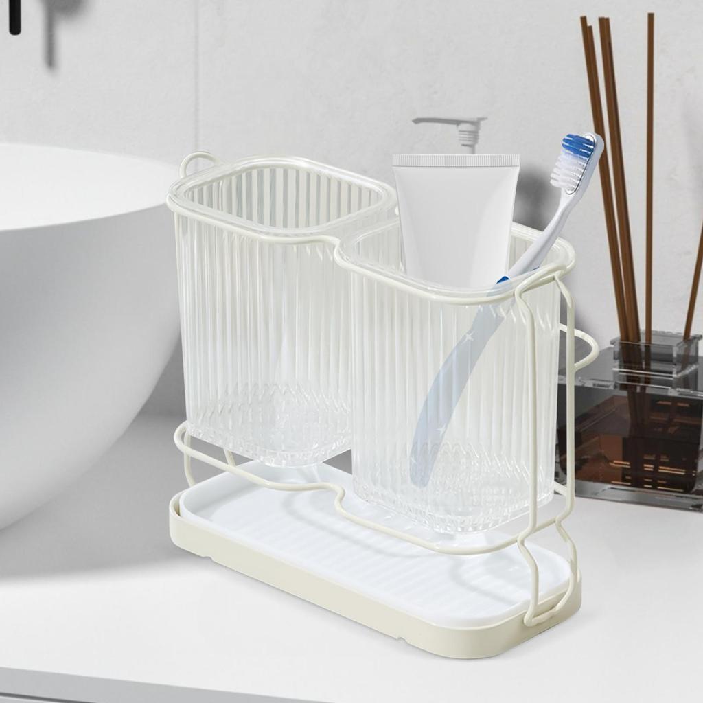Zahnbürstenhalter Schreibtisch-Rasierer-Organizer Dekorative Mehrzweck-Zahnbürstenhalter für Schminktisch Küchentheke Spüle Kinderzimmer