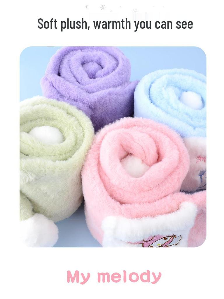 Pluszowy szalik Melody Kids: Ciepły, pogrubiony komin dla dziewczynek - Wiatroszczelny i chroniący przed zimnem na jesień/zimę.