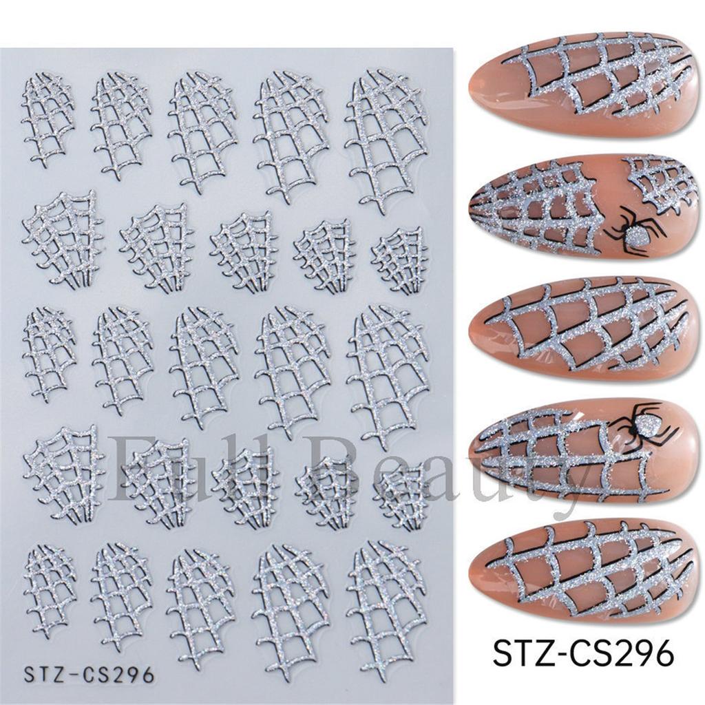 New Nail Art Stickers Halloween Funny Fun Cute Ghost Little Red Flower Adhesive Nail Art Stickers