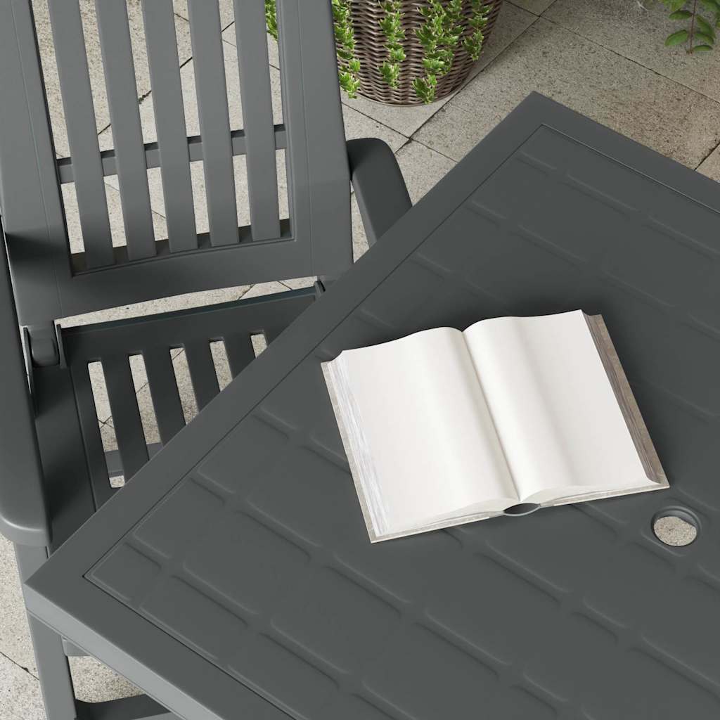 vidaXL Gartentisch Anthrazit 80x75x72 cm Kunststoff