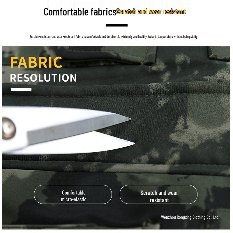 Men's Winter Camouflage Workwear Suit - Cotton, Thick, Fleece-Lined, Warm, Wear-Resistant Labor Protection Outfit.