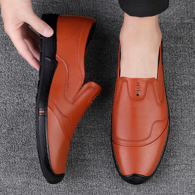 Men's Genuine Leather Handmade Shoes Moccasin Men's Comfortable Soft Sole Loafers Men's High Quality Slip-On Casual Shoes Homme