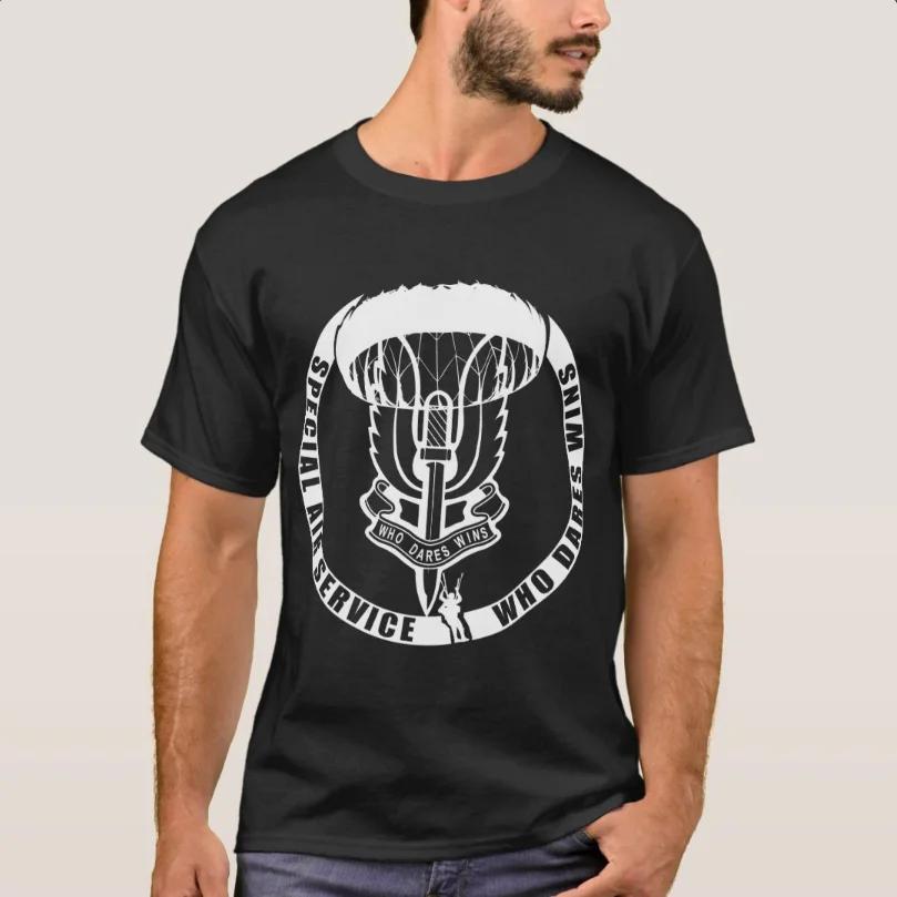 Who Dares Wins SAS Special Air Service Paratrooper TShirt New 100 Cotton Short Sleeve ONeck Casual Mens Tshirt Streetwear S