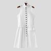 INCERUN Men Stand Neck Sleeveless Buttons Side Splits Irregular Tank Tops