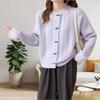 2025 Autumn Women's Casual Short Knit Cardigan - Small Fresh Twist Sweater Coat with Toggle Buttons, Lazy Style