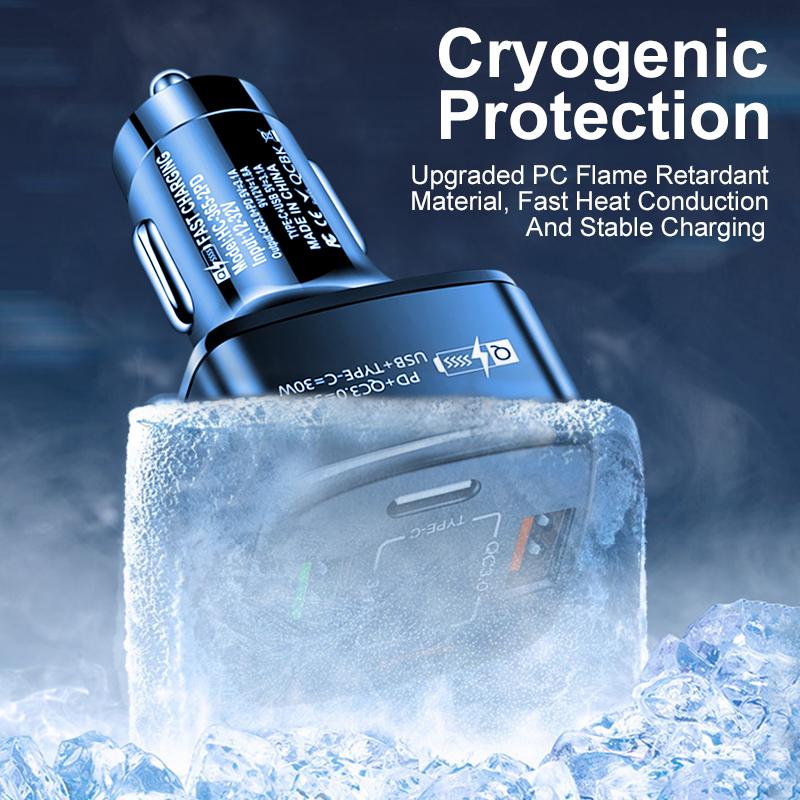 38w Dual Qc3.0 Pd Typ-c Ladegerät Power Adapter Schnell Ladung Auto Ladegerät Freisprecheinrichtung Car Kit Für auto Dvr Radio Auto Zubehör