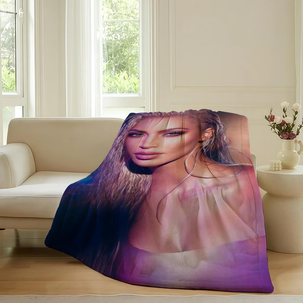 American actor K-Kim K-Kardashia Blanket For Sofa Office Bed Plane Travel Sleep Read Relax Camping Soft And Warm
