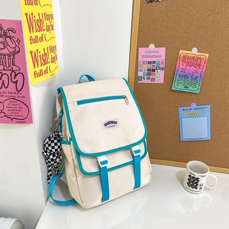 Schoolbag Hong Kong Style Junior High School Student Schoolbag Personality Cool Lightweight Men and Women Large Capacity Backpack Outdoor Travel Bag