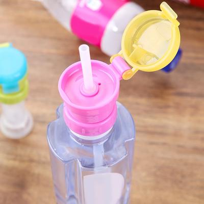 Reusable Mineral Water Lid with Straw Cover Food-Grade Portable Eco-Friendly Straw Lid Drinking Supply