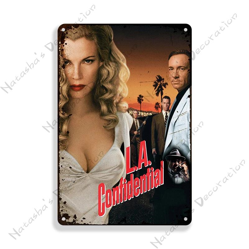 Classic Movie Sign L.A. Confidential Retro Meta Sign Rusty Metal Poster Home Bar Pub Decorative Sign Wall Decoration Wall Decor