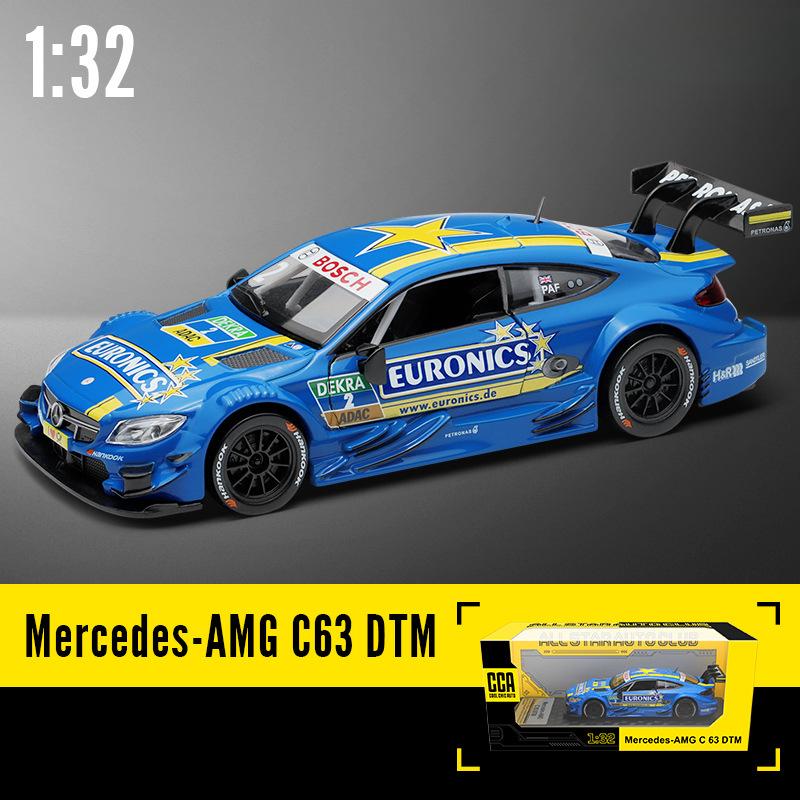 

Модель автомобиля из сплава BENZ AMG C63 DTM в масштабе 1/32 с инерционным механизмом, гоночная игрушка для детей, потрясающая детализация, идеальный подарок синий