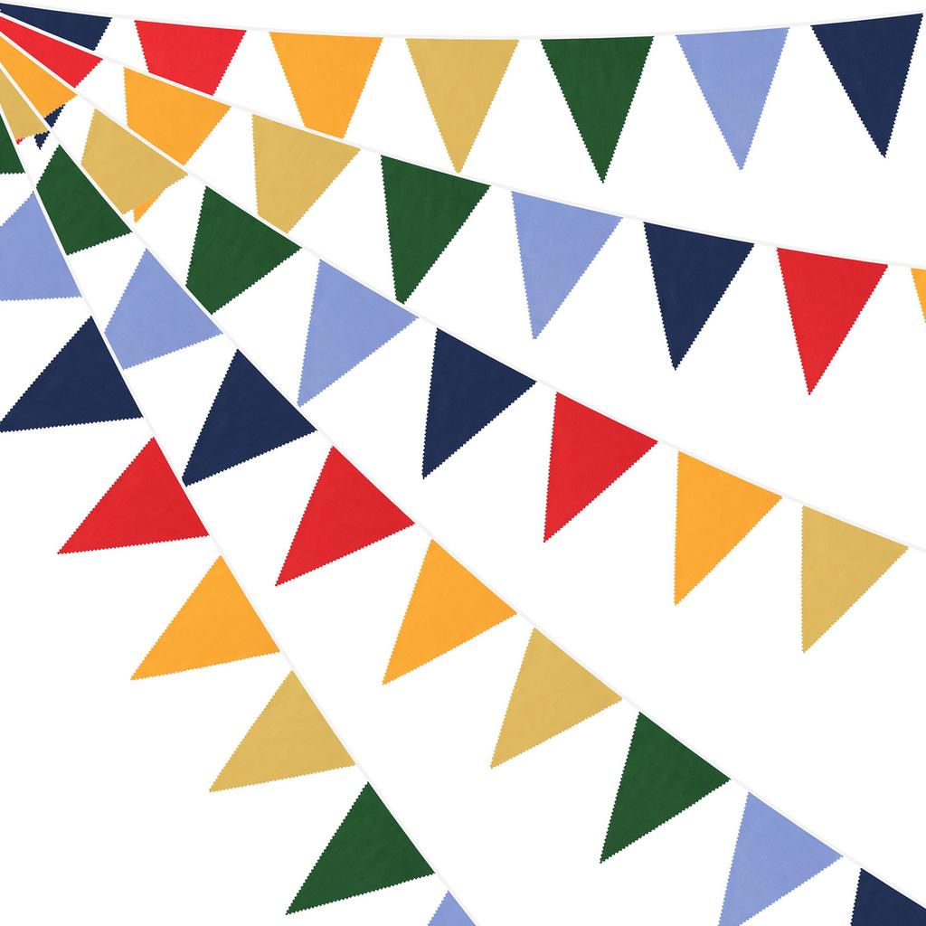10m 36PCS Multicolor Bunting Banner Gradient Color Single Layer Cotton Pennant Children's Birthday Christmas Home Party Decor